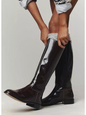 NEW Anthropologie Silent D Giselle Riding Boots Chocolate Brown Womens 8 8.5